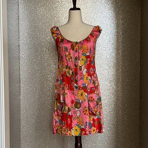 Free People, Floral Silk Dess, Size 8